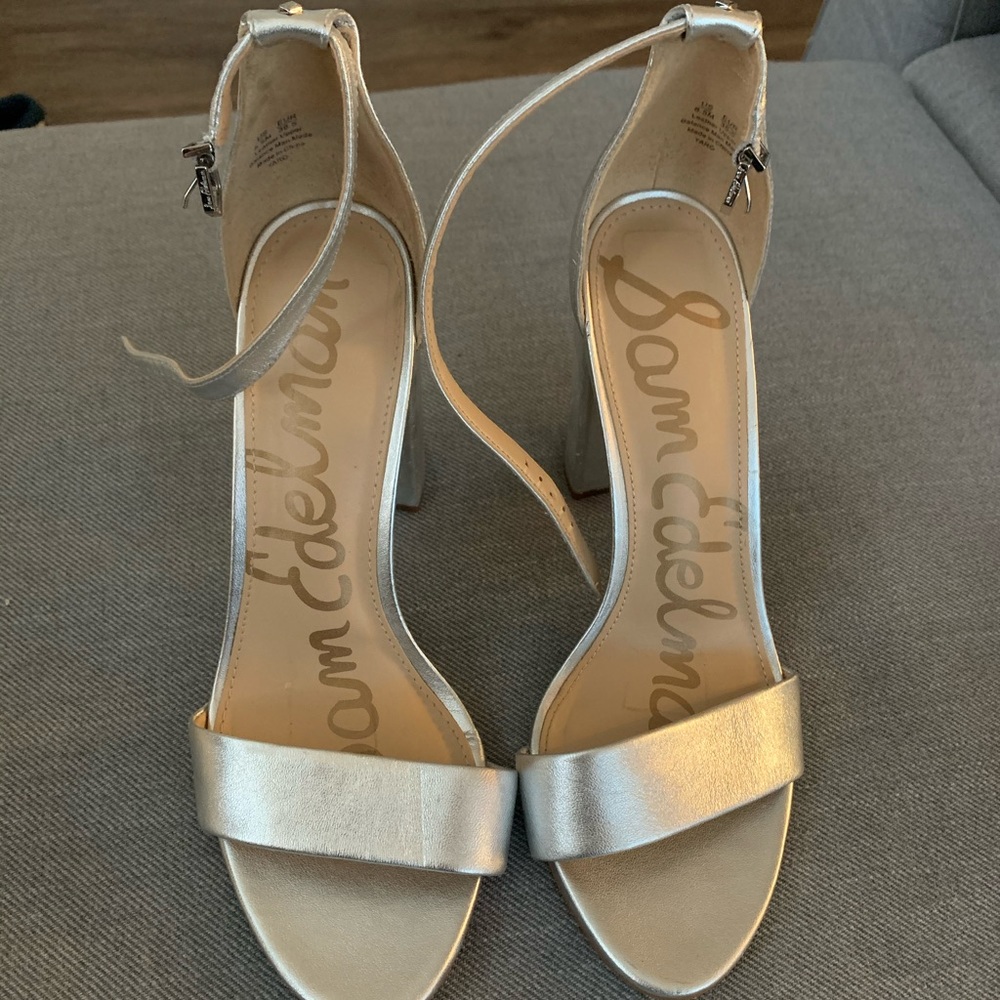 Sam Edelman Yara Block Heel - Silver